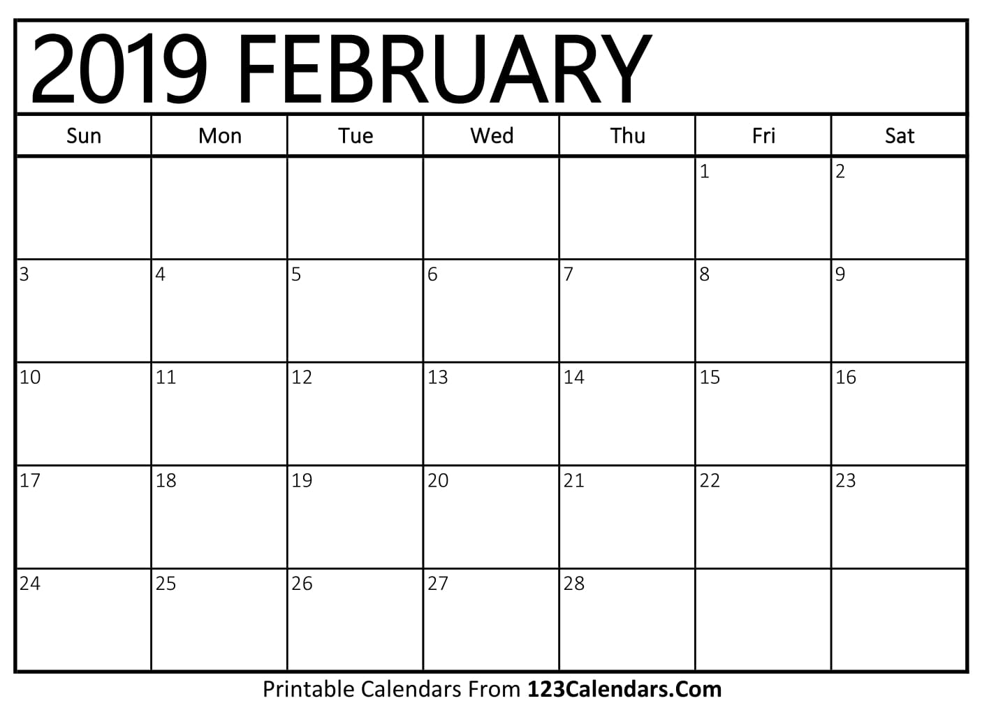 february 2018 calendar template