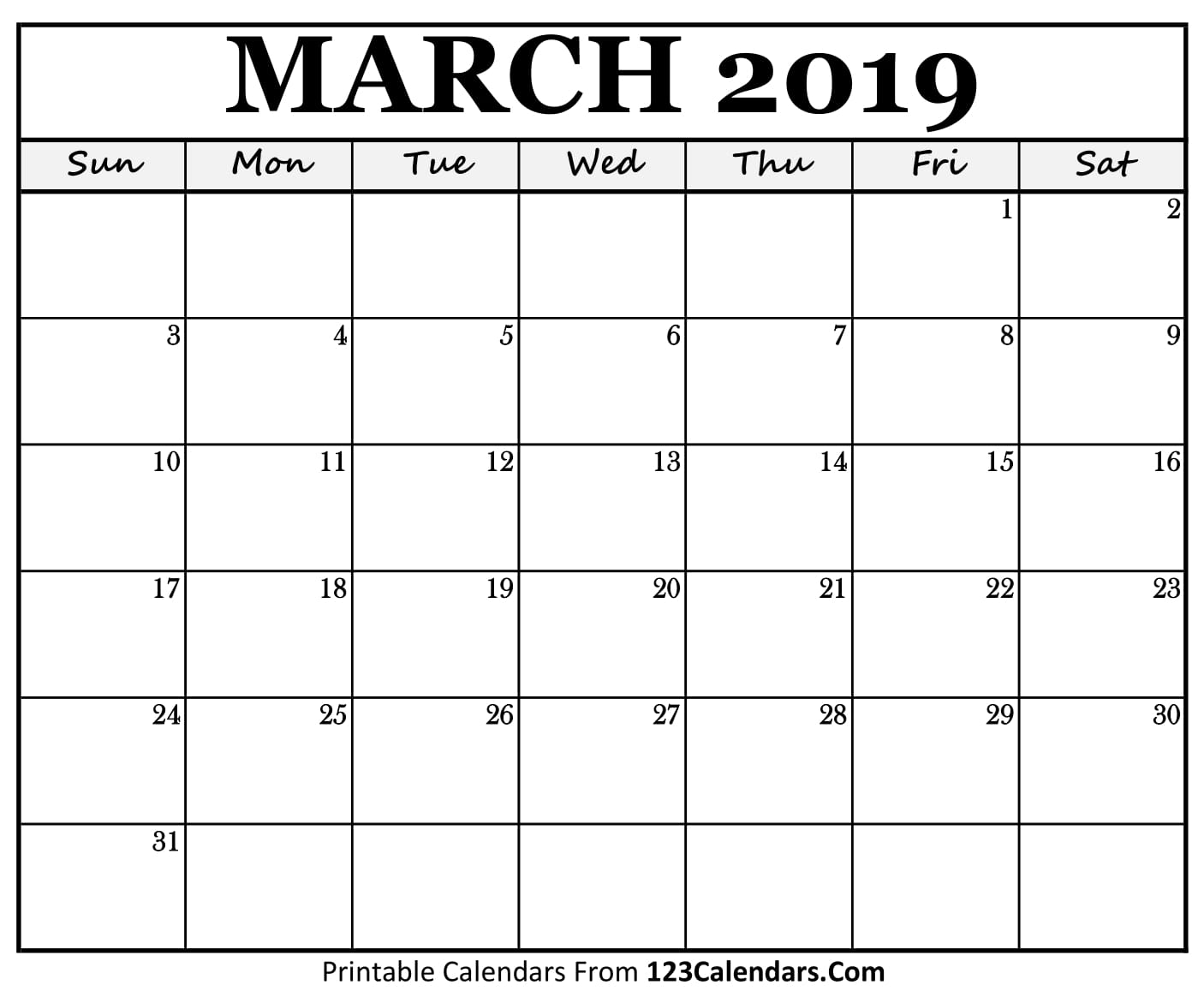 March 2018 Calendar - FREE DOWNLOAD