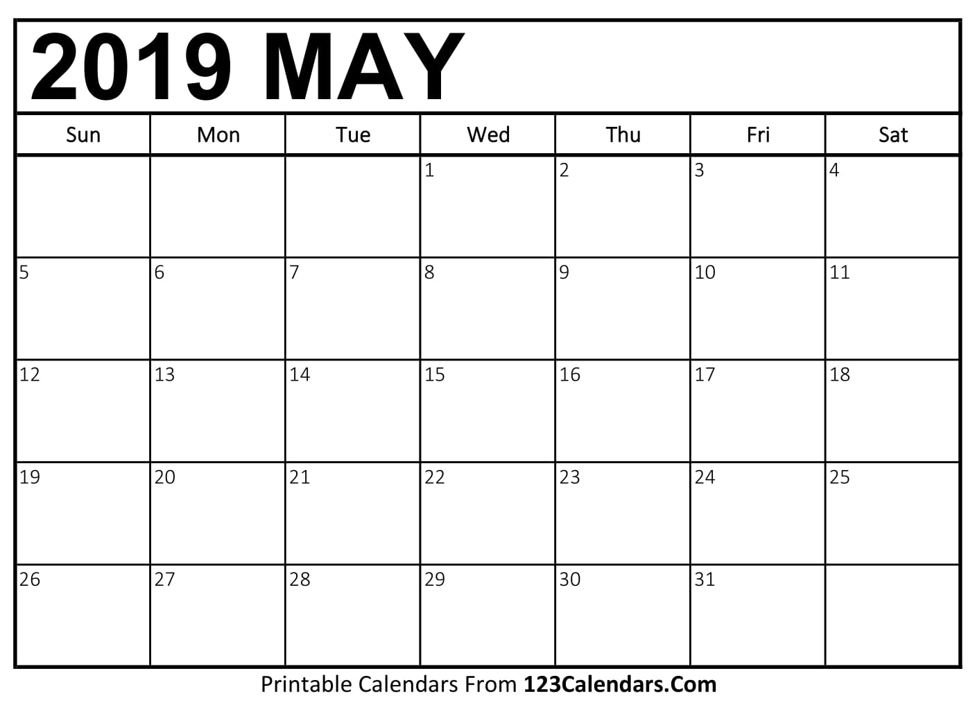 printable may 2018 calendar
