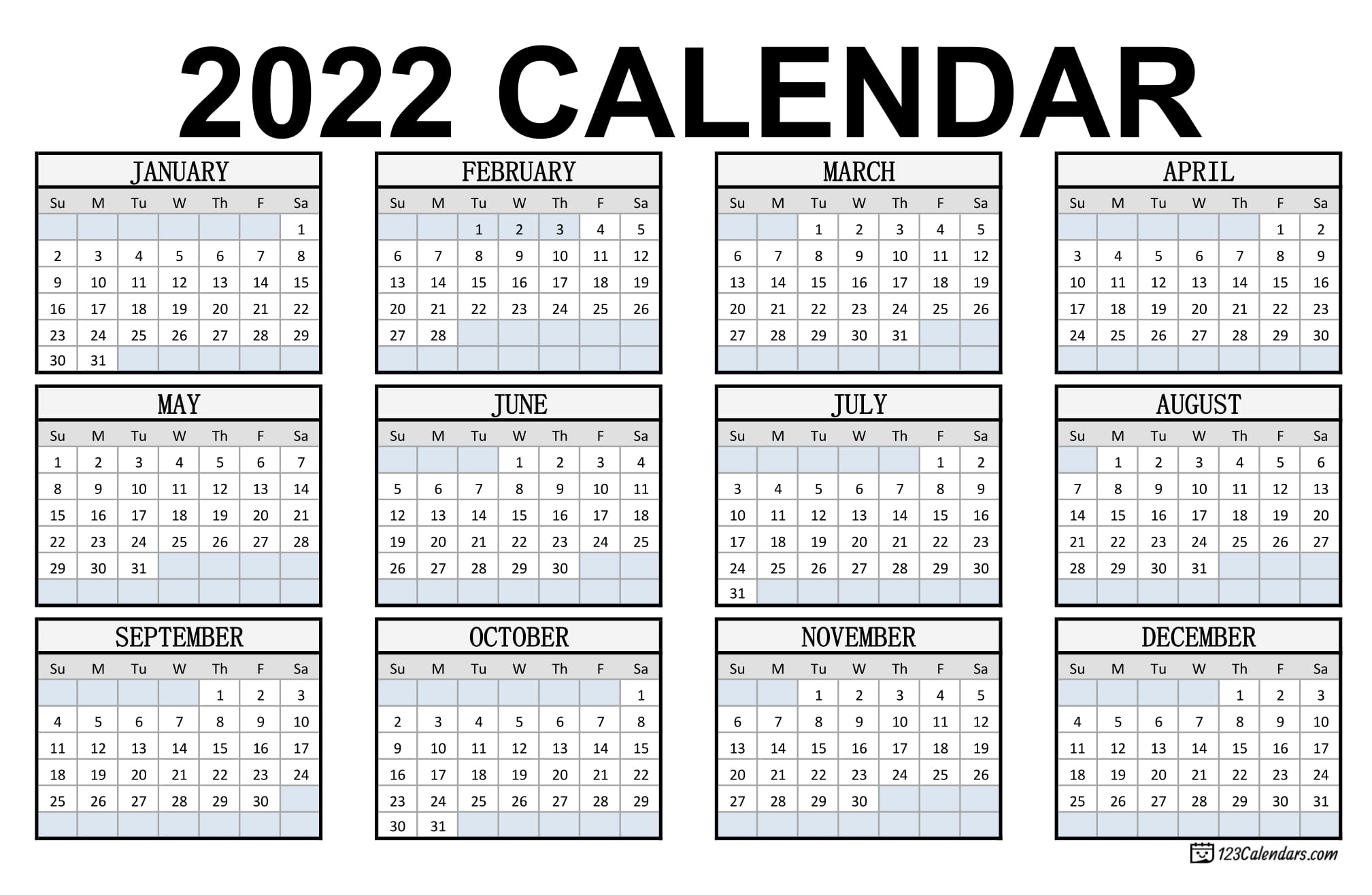 2022 printable calendar vertical printable calendar