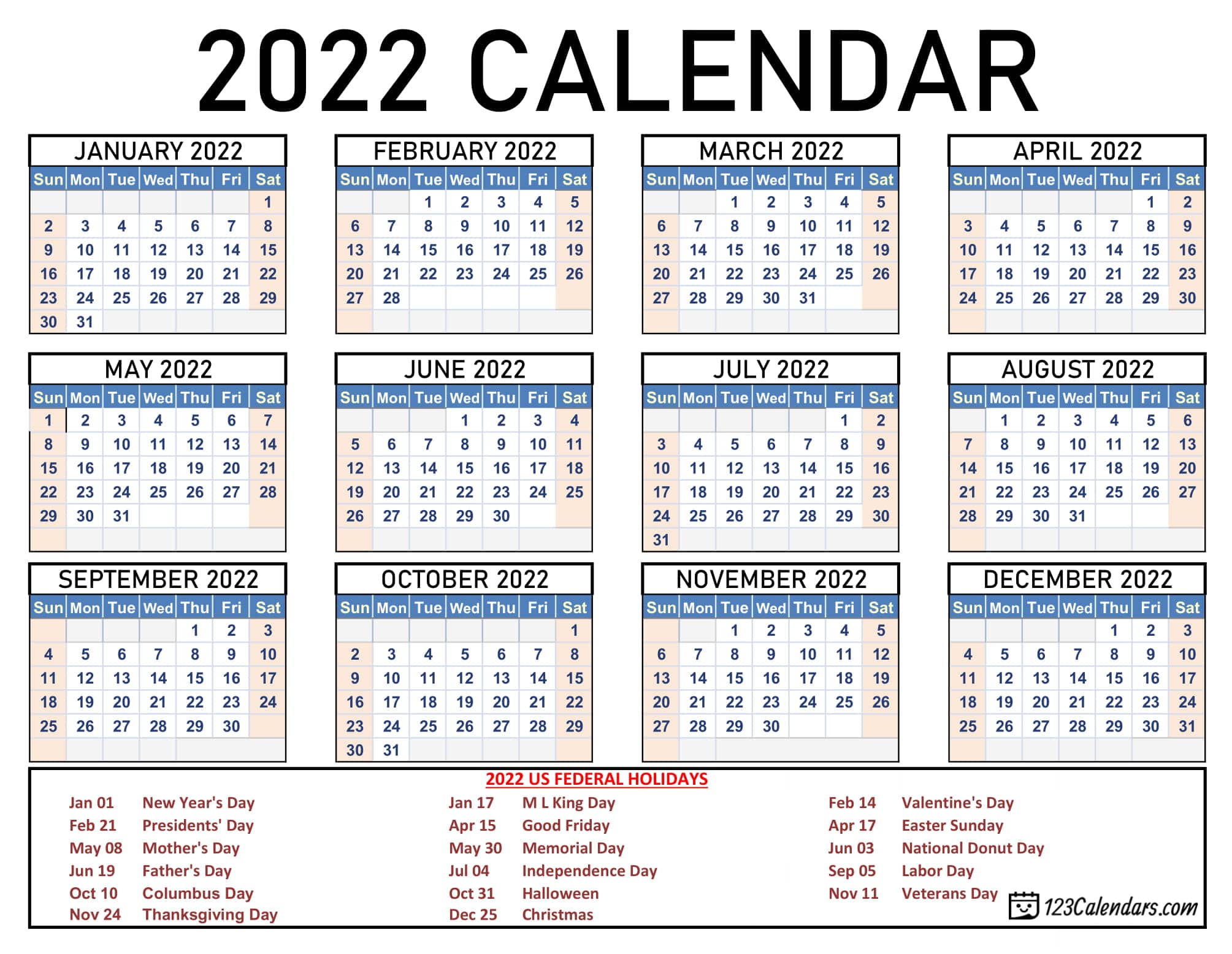 Blank Monthly Calendar 2022 Images