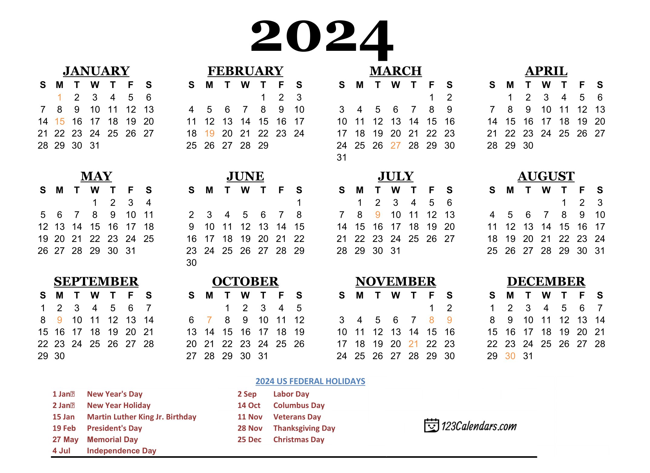 Calendrier 2024 Ane