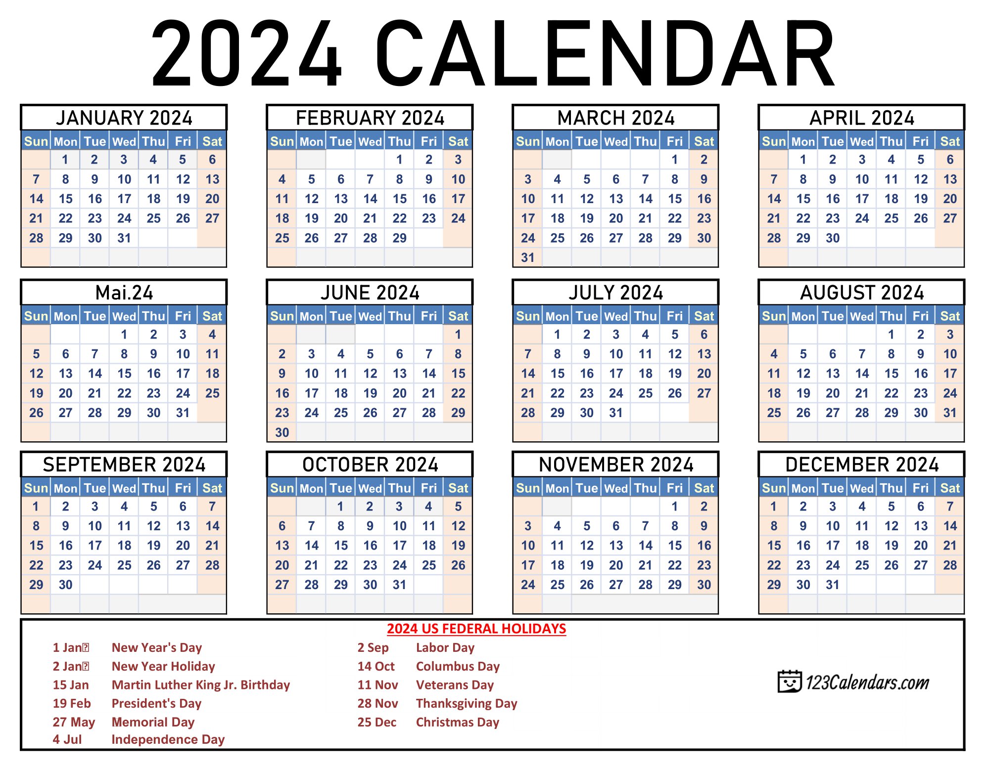 Calendrier 2024 – Colour Your Way