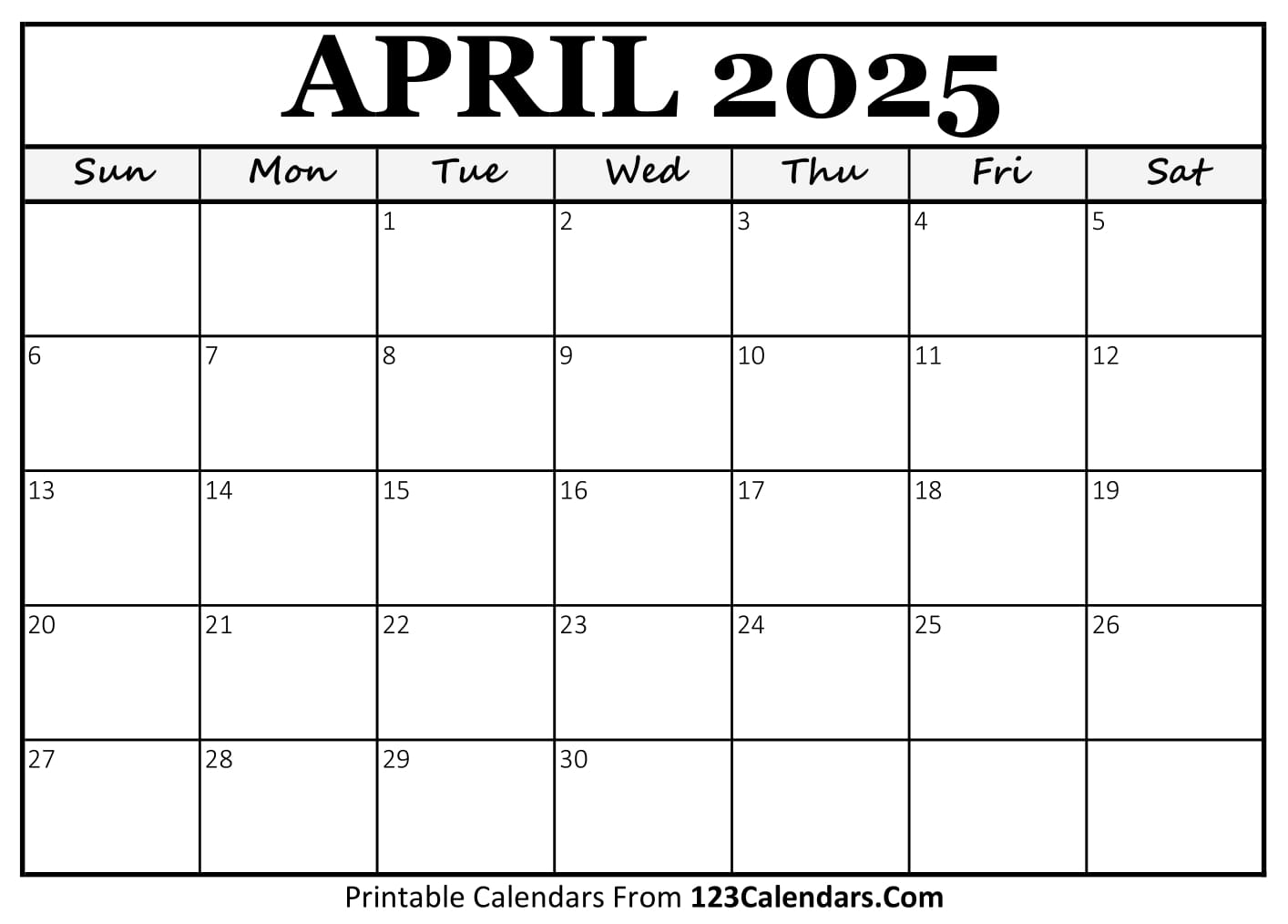 April Calendar