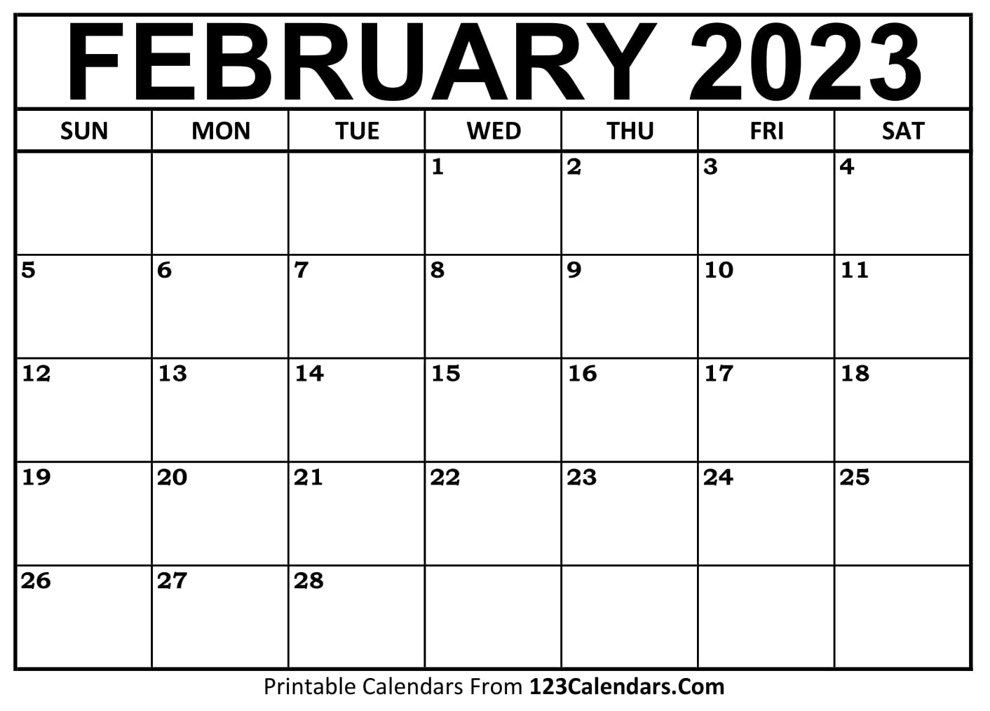 Printable February 2021 Calendar Templates