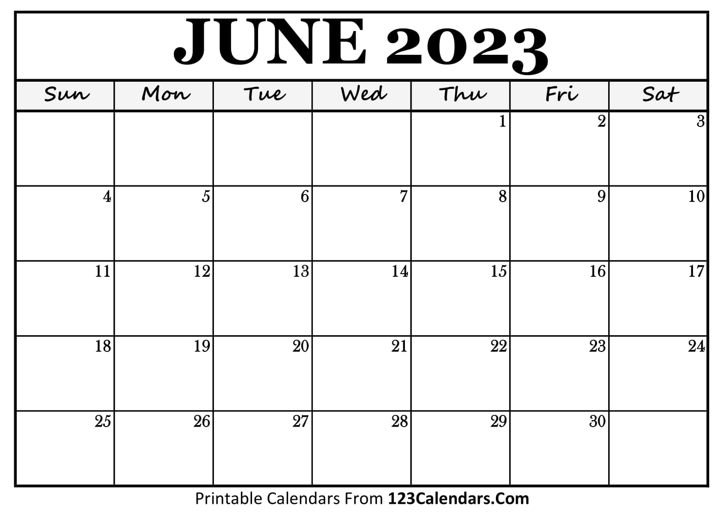 Calendar June 2023
