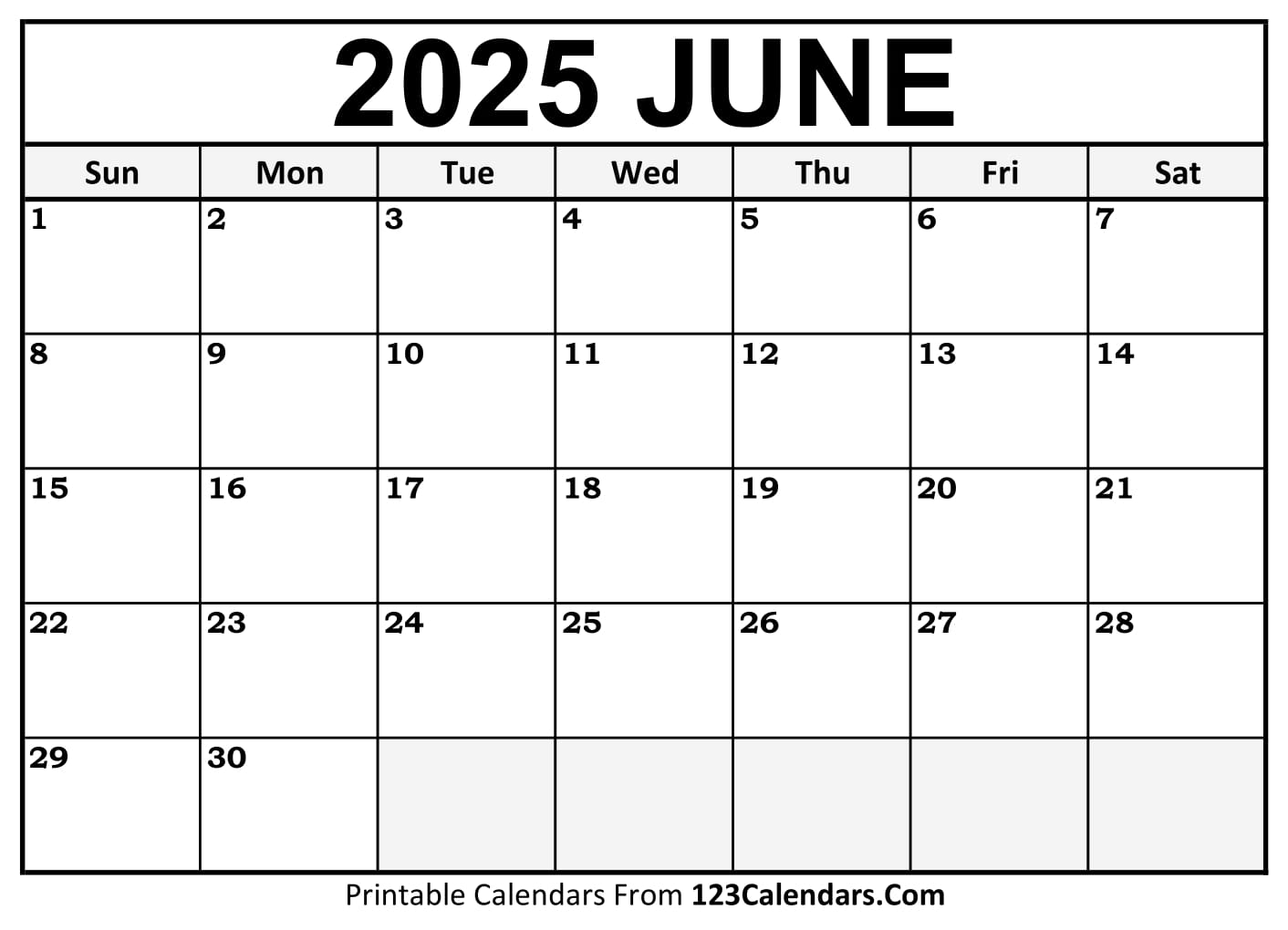Calendar June 2025