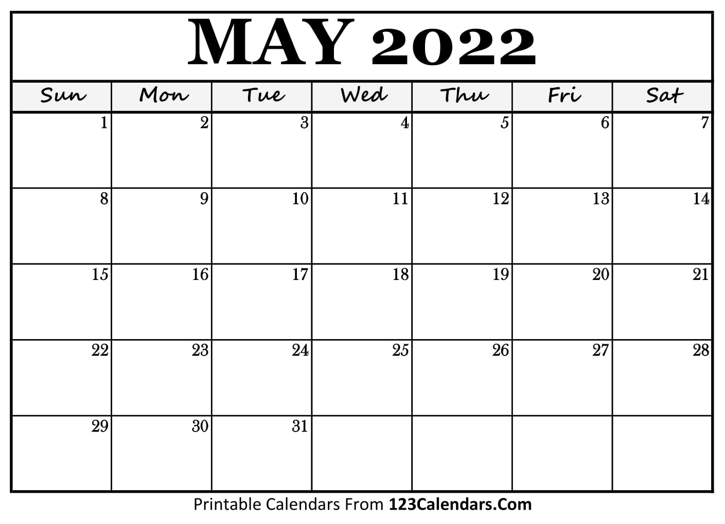 May 2022 Calendars 25 Free Printable Calendars Printabulls May 2022 