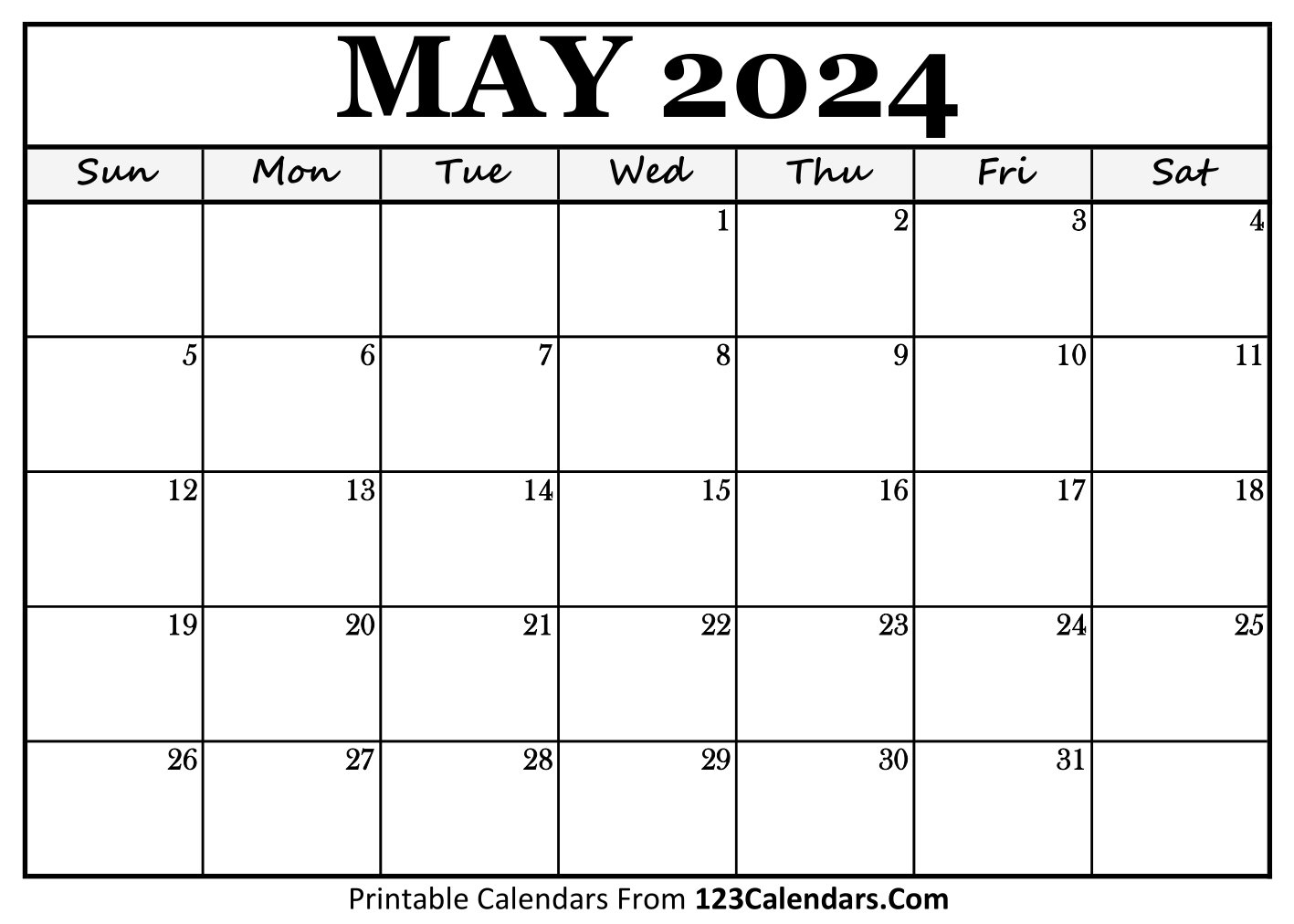 Calendar May 2024