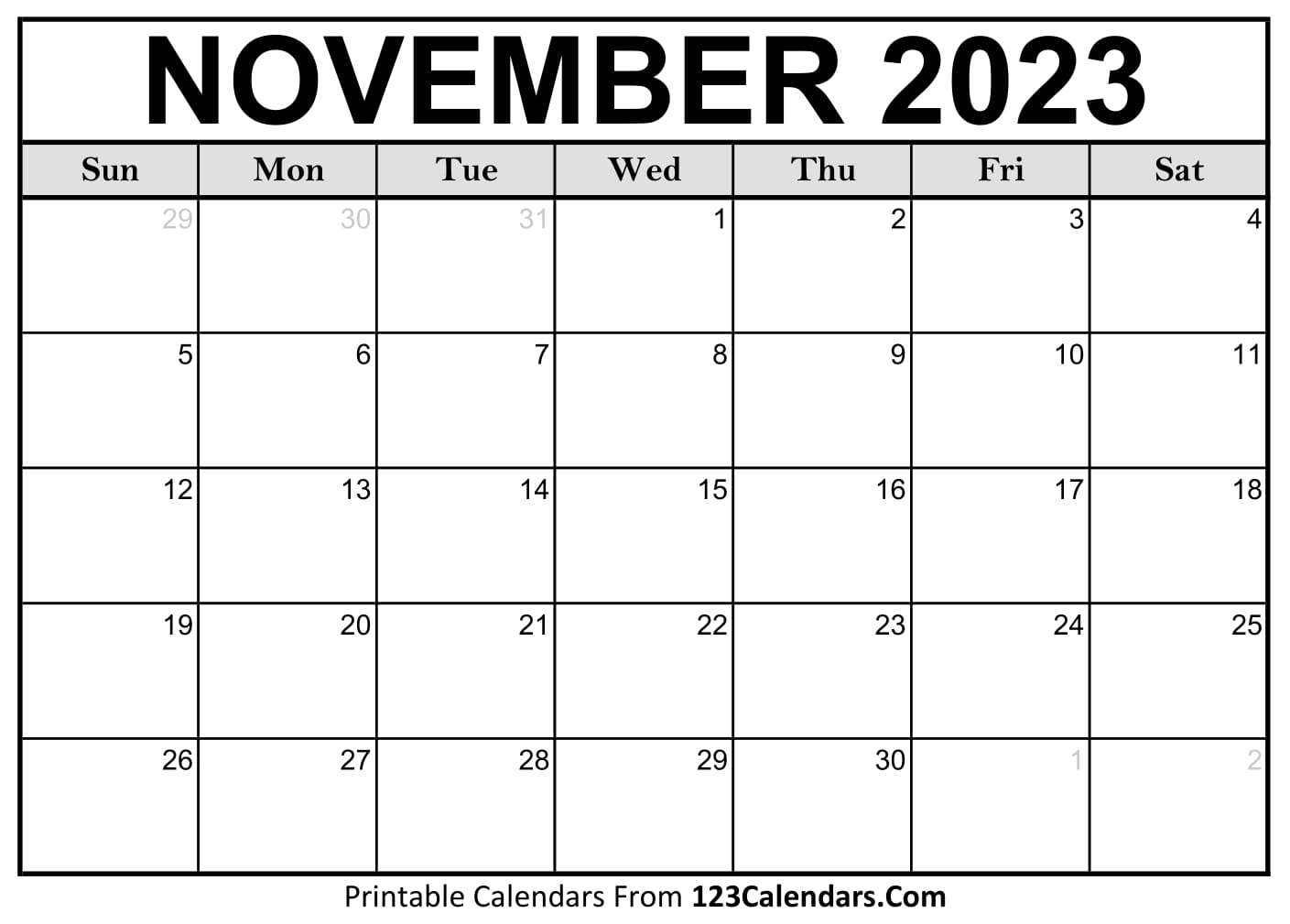 Calendar November 2023