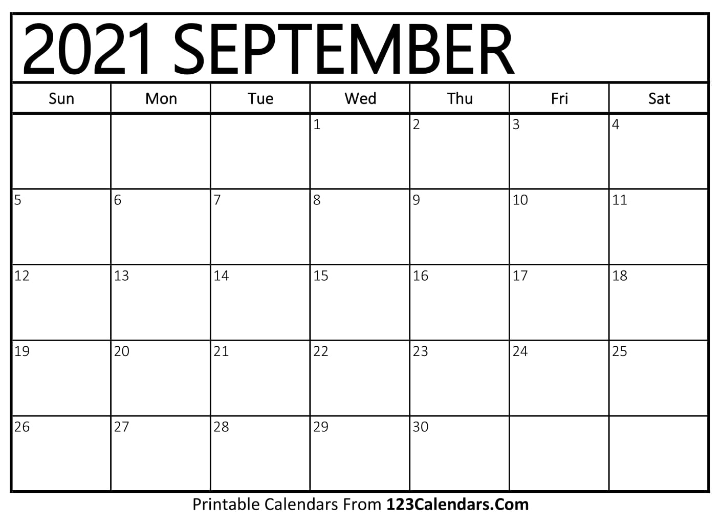 Printable September 2021 Calendar Templates