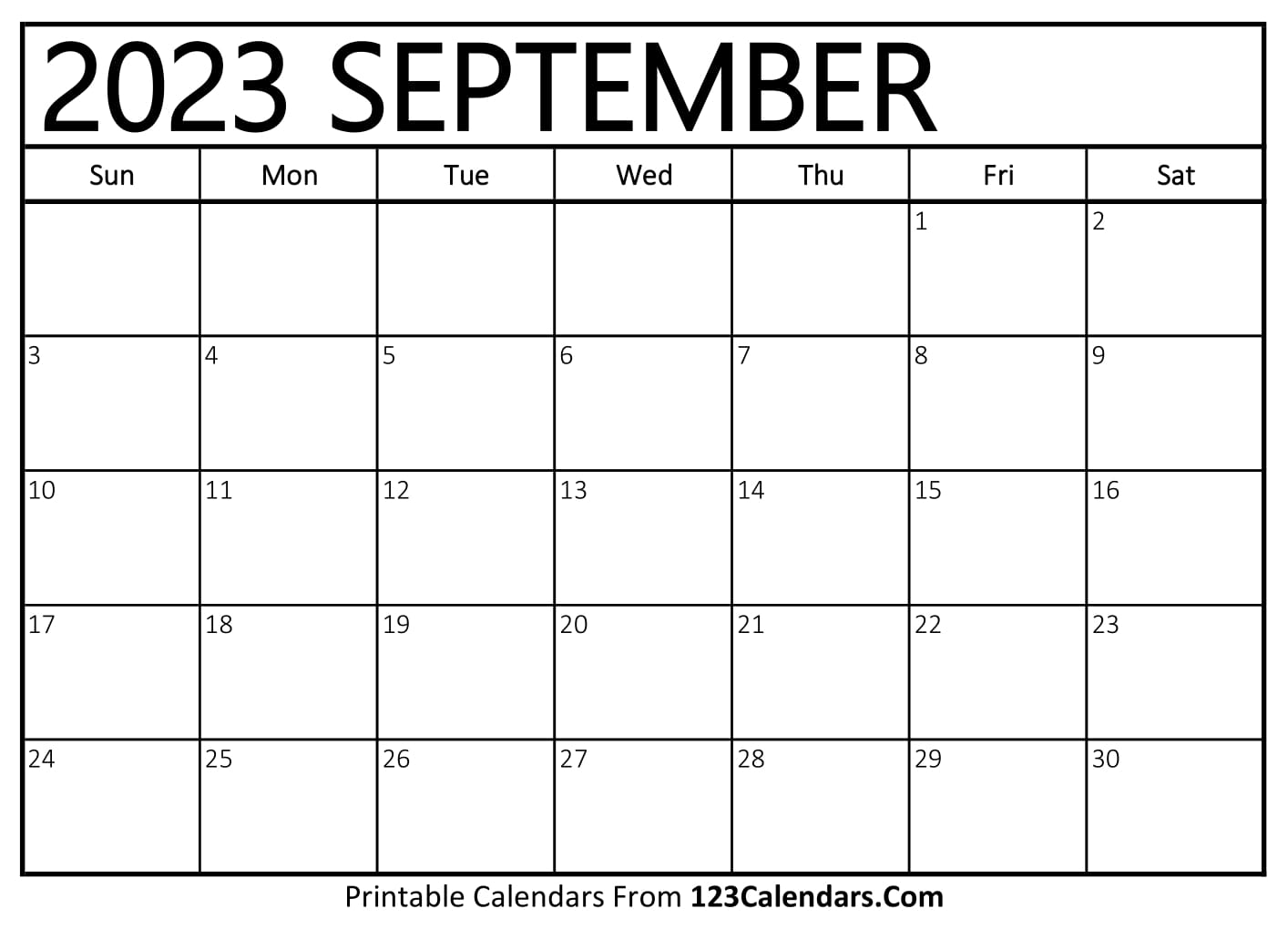 Calendar September 2023