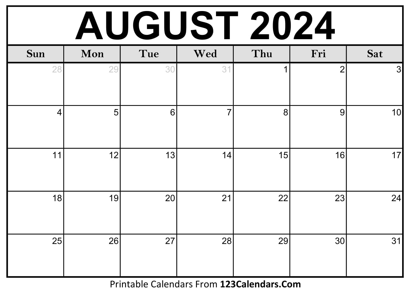 August 2024 Calendar