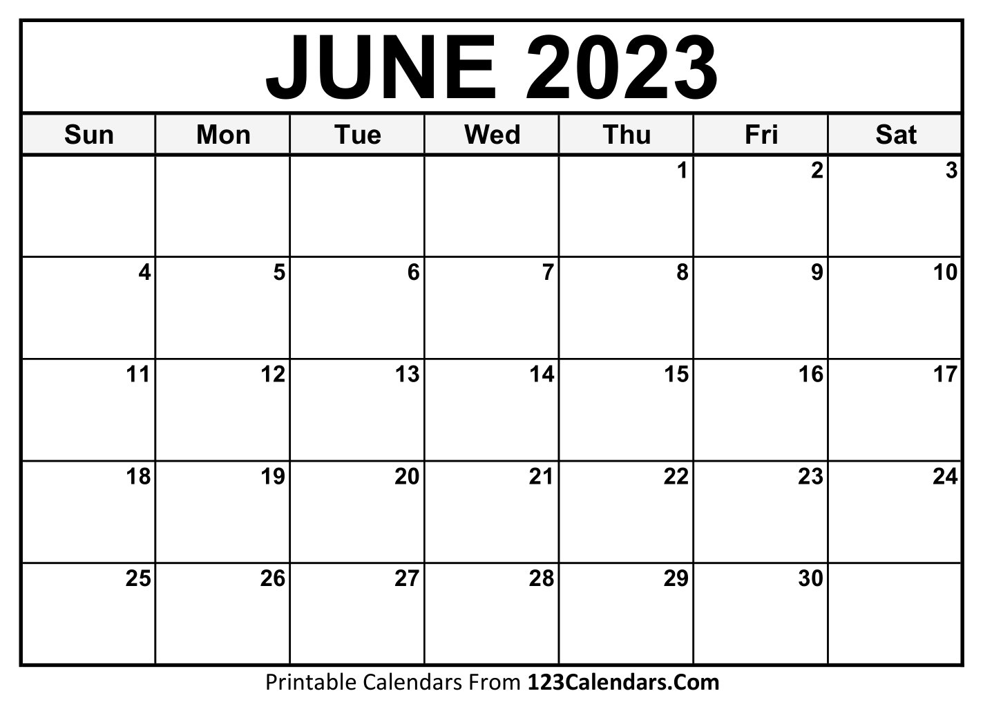 June 2023 Calendars